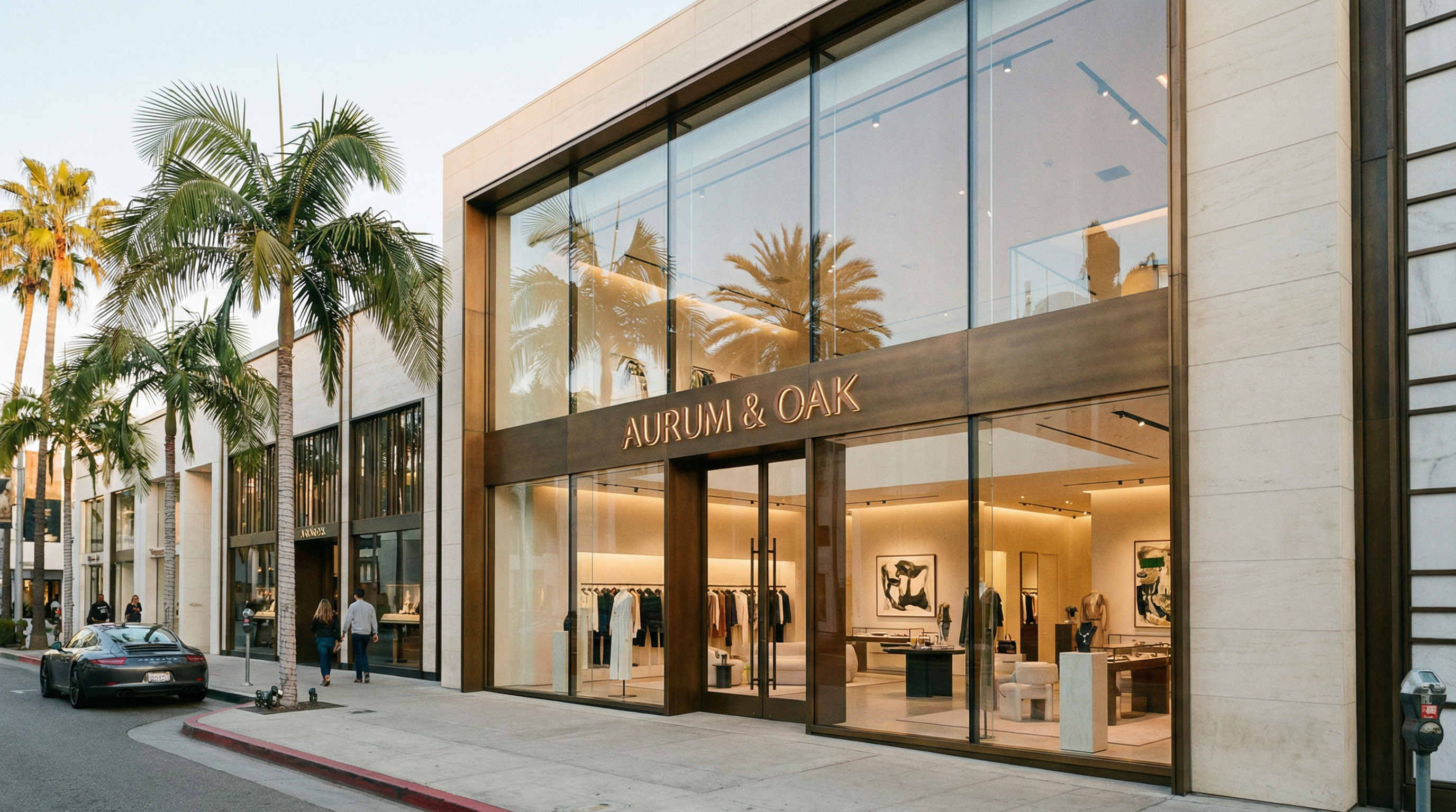 Luxury retail storefront in Los Angeles